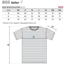 Malfini Sailor 803 unisex póló, temgerészkék csíkos 02  - 3XL méret (100% pamut, 150 g/m2)