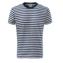 Malfini Sailor 803 unisex póló, temgerészkék csíkos 02  - 3XL méret (100% pamut, 150 g/m2)