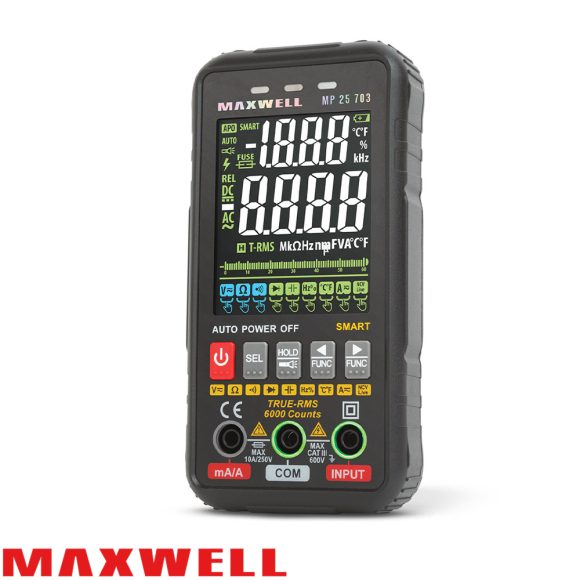 Maxwell 25703 automata színes kijelzős digitális multiméter - 3" (True RMS)