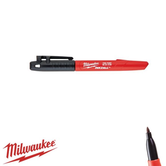 Milwaukee 48223100 INKZALL jelölőfilc - fekete, vékony - 1 mm (tartós)