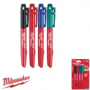 Milwaukee 48223106 INKZALL jelölőfilc készlet, vékony - 1 mm (tartós) (fekete, piros, kék, zöld)