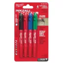 Milwaukee 48223106 INKZALL jelölőfilc készlet, vékony - 1 mm (tartós) (fekete, piros, kék, zöld)