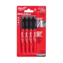 Milwaukee 48223154 INKZALL jelölőfilc készlet, fekete, vékony - 0,6 mm (tartós) (4 darab)