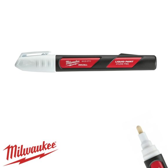 Milwaukee 48223711 INKZALL Liquid szelepes jelölőfilc  - vastag fehér (tartós, durva körülményekre)