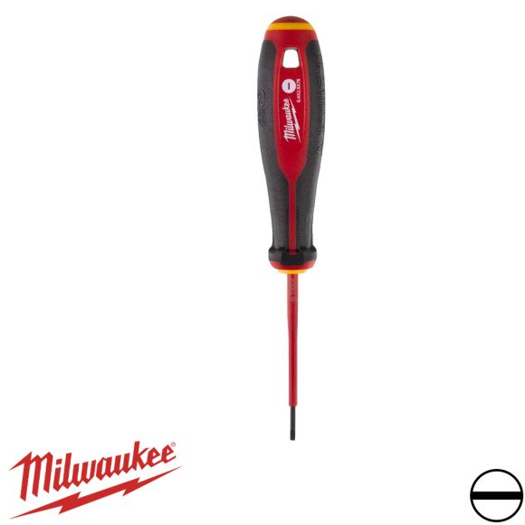 Milwaukee szigetelt lapos csavarhúzó 2,5x75 mm (VDE 1000V, Tri-Lobe markolat)