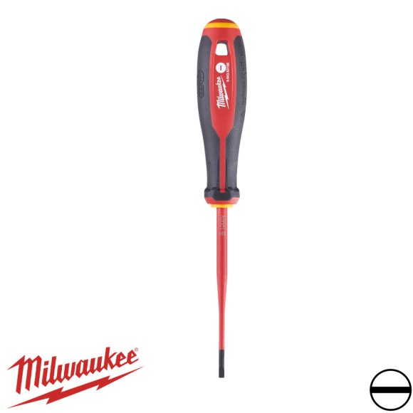 Milwaukee szigetelt lapos csavarhúzó 3,5x100 mm (VDE 1000V, Tri-Lobe markolat)