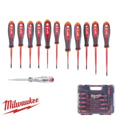   Milwaukee 4932479095 szigetelt csavarhúzó készlet, 12 részes (VDE 1000V, Tri-Lobe markolat, SL, PH, PZ, TX)