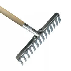   Muta 10160 gyeplazító gereblye (acél), fanyéllel (14 fog)