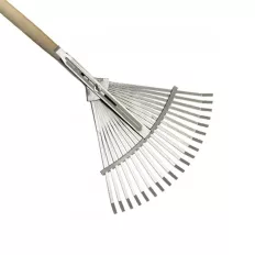   Muta 13482 állítható lombseprű (acél) (lemezes fogú), fanyéllel (15 fog)