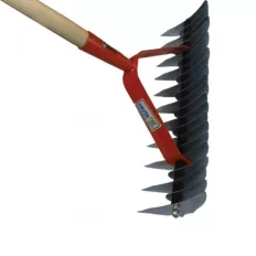   Muta 14024 gyeplazító gereblye (acél), pengés foggal, fanyéllel (11+21 fog)