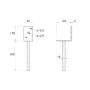 12505 L-alakú oszloptalp, betonozható, 100x60x100/200 mm (tűzihorganyzott)