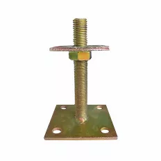   3217485 lefúrható talpas oszloptalp állítható magassággal, M20x150 - 100/70 mm (sárg. horganyzott)