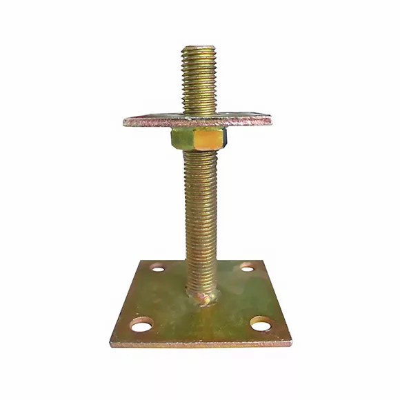 3217485 lefúrható talpas oszloptalp állítható magassággal, M20x150 - 100/70 mm (sárg. horganyzott)