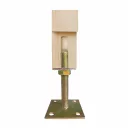 3217485 lefúrható talpas oszloptalp állítható magassággal, M20x150 - 100/70 mm (sárg. horganyzott)