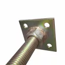 3217582 lefúrható talpas oszloptalp állítható magassággal, M24x250 - 80/80 mm (sárg. horganyzott)