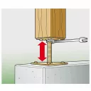 3217582 lefúrható talpas oszloptalp állítható magassággal, M24x250 - 80/80 mm (sárg. horganyzott)