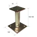 3217618 lefúrható talpas oszloptalp állítható magassággal, M20x190 - 100/70 mm (sárg. horganyzott)