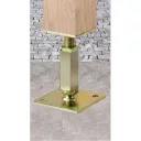 3217618 lefúrható talpas oszloptalp állítható magassággal, M20x190 - 100/70 mm (sárg. horganyzott)