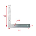 3254256 ablakszegletvas 120x120x18 mm (2 mm vtg, horganyzott)