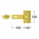 3296883 erősített lakatpánt - 100x50+100 mm (sárg. horganyzott)