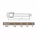 3451155 állítható forgáspont, hosszú menettel M20 - 138 mm (horganyzott)