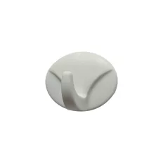   3515113 öntapadós műanyag akasztó, ovális, fehér - 32x25 mm