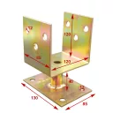 Lefúrható fix talpas oszloptalp, 120x85 mm (sárgára passzivált)