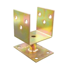   Lefúrható fix talpas oszloptalp, 150x85 mm (sárgára passzivált)