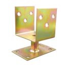 Lefúrható fix talpas oszloptalp, 150x85 mm (sárgára passzivált)