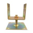 Lefúrható talpas oszloptalp állítható magassággal, 100x85 mm (sárgára passzivált)