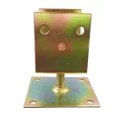 Lefúrható talpas oszloptalp állítható magassággal, 120x85 mm (sárgára passzivált)