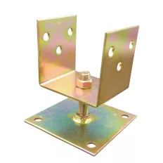   Lefúrható talpas oszloptalp állítható magassággal, 150x85 mm (sárgára passzivált)