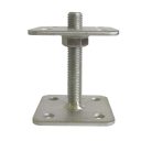 Lefúrható talpas oszloptalp állítható magassággal, M16x100 - 80/80 mm (horganyzott)