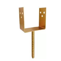   GT08 betonozható oszloptalp kengyellel, sárg. horganyzott - 100 x65x100/170 mm (lv 4 mm)