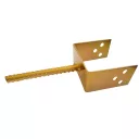 GT08 betonozható oszloptalp kengyellel, sárg. horganyzott - 140 x65x120/170 mm (lv 3 mm)