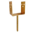 GT08 betonozható oszloptalp kengyellel, sárg. horganyzott - 80 x65x80/170 mm (lv 4 mm)