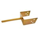 GT08 betonozható oszloptalp kengyellel, sárg. horganyzott - 90 x65x100/170 mm (lv 4 mm)