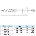 Talajcsavar hengeres szűkítőkkel 68x900 mm (tűzihorganyzott)
