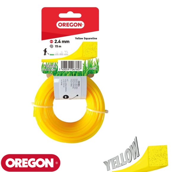 OREGON 69-412-Y Yellow Line négyzet vágószál 2,4 mm - 15 m