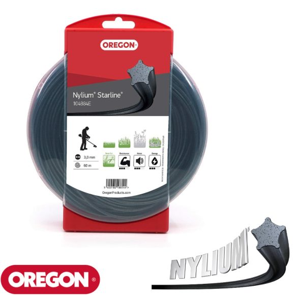 OREGON 104884E Nylium Starline csillag vágószál fűkaszához 3,0 mm - 60 m