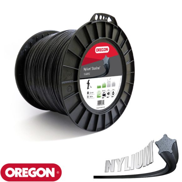 OREGON 104885E Nylium Starline csillag vágószál fűkaszához 2,4 mm - 360 m