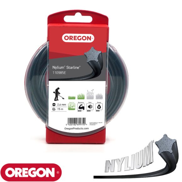 OREGON 110985E Nylium Starline csillag vágószál fűkaszához 2,4 mm - 15 m