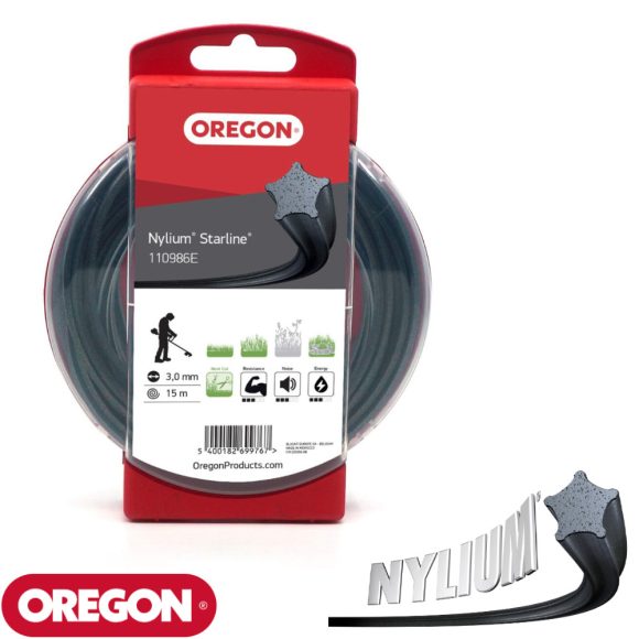 OREGON 110986E Nylium Starline csillag vágószál fűkaszához 3,0 mm - 15 m