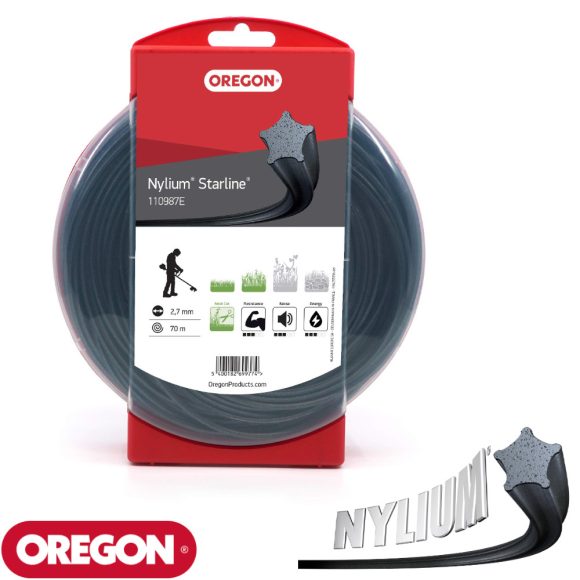 OREGON 110987E Nylium Starline csillag vágószál fűkaszához 2,7 mm - 70 m