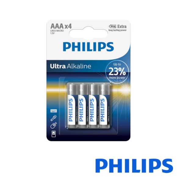 Philips Ultra Alkaline ceruzaelem (alkáli) AAA/LR03 (1.5 V) 4 db/cs.