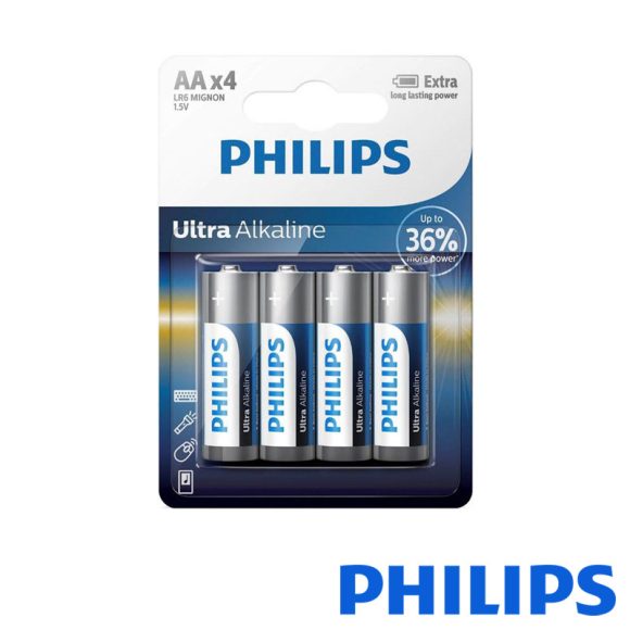 Philips Ultra Alkaline ceruzaelem (alkáli) AA/LR6 (1.5 V) 4 db/cs.