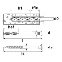 PGB S-line PKK 10x80 beüthető tipli tölcséres peremmel PP