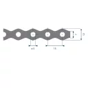 Posirol PV12 hullámos szerelőszalag 12x0,7 mm - 10 m tekercs (5 mm lyuk, tűzihorganyzott)