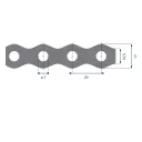 Posirol PV17 hullámos szerelőszalag 17x0,7 mm - 10 m tekercs (7 mm lyuk, tűzihorganyzott)