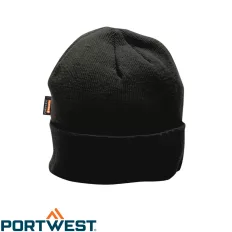   Portwest B013 bélelt kötött sapka, fekete (insulatex bélés)
